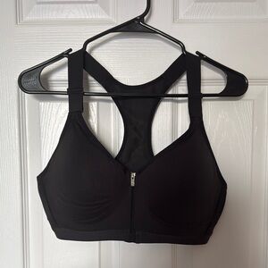 Black Zip-Front Sports Bra